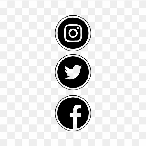 Instagram Twitter  Facebook black icon free transparent png